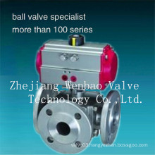 Pneumatic Actuated Flange 3 Way Ball Valve